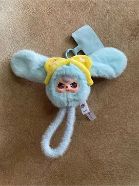 Baby Three Blue Bunny Wristlet